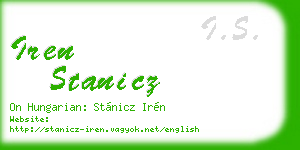 iren stanicz business card